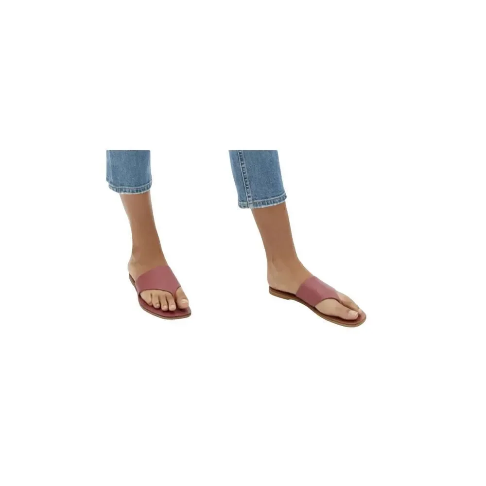 Everlane The Leather Thong Women Sandals Burnt Sienna Flip Flops Size 7